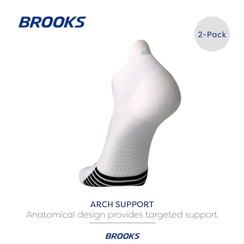 Brooks Ghost Lite No Show Socks, Running Socks with Arch Support, 2-Pack - White - M - image 4