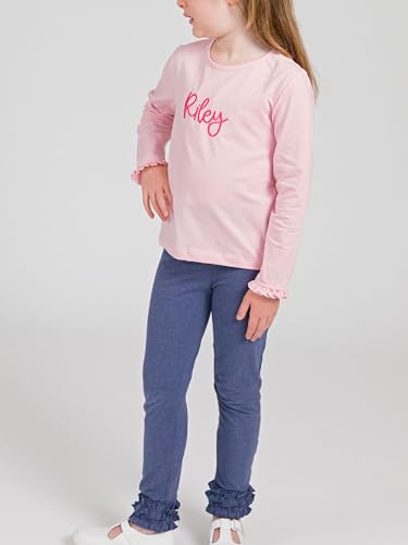 Image of RuffleButts Toddler Girl Merry & Bright Ruffle Leggings - Ankle Leggings