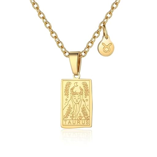 RIXERKOC Signo del Zodiaco Collar para Mujeres Constelación Tarot Colgante Doble Cara 18K Oro Inoxidable Signo del Zodiaco Joyería Regalos para Chicas (Tauro) | Ya disponible en tu tienda friki favorita! En mundofriki.es!