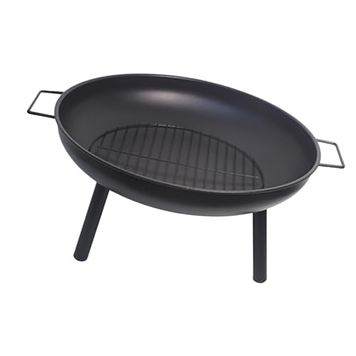 JAYIOLA Brasero Redondo con Pantalla Antichispas, Soporte para Fogatas, Utensilios de Cocina para Barbacoa Al Aire Libre