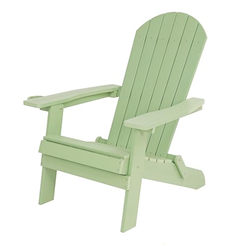 AXI Claire Chaise Adirondack, Transat Plastique, Vert Pastel| Chaise de Jardin, 1 Personne/Fauteuil Exterieur/Chaise Exterieur | Transat à Dossier Haut - 84,5...
