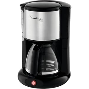 Moulinex Subito FG360811 – Cafetera de filtro (1000 W, 12 tazas, función Auto-off), color inox y negro