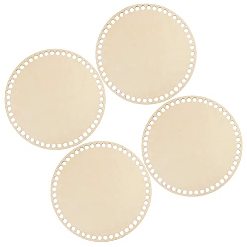 Milisten Wooden Mini Cross Stitch Fixing Frame 6X6 Inch Craft Bag Base with Holes for DIY Crochet Knitting Basket Shaping Pad