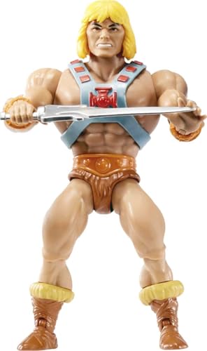 Image of ​Masters of The Universe Origins Action Figure He-Man 5.5 Inch 1980s Motu TV Hero Toy, Detailed Design with Harness, Sword, Axe & Shield