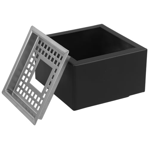 Cendrier de bureau grosse taille Healvian noir robuste et pratique en métal - 2