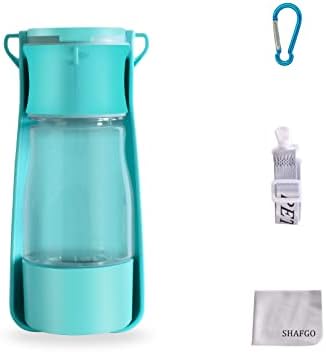 Portable Dog Water Bottle SHAFGO 2 in 1 Puppy Travel Water Dispenser No Spill for Walking Dishwasher Safe