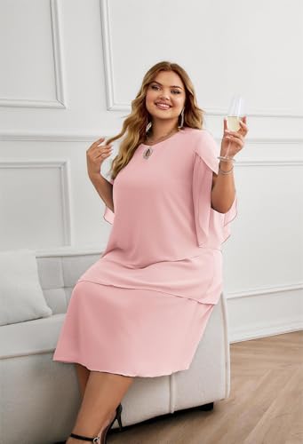 Variante de Hanna Nikole vestidos fiesta tallas grandes Rosa claro 22W