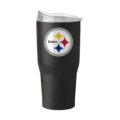 FANMATS NFL Pittsburgh Steelers 30 oz Powder Coat Tumbler — Stainless Steel | 30 Fluid Ounces | High -Lip Slider Lid | Team Color