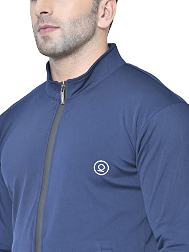 Image of CHKOKKO Men Polyester Winter Sports Gym Track Zipper Stylish Standard Length Jacket