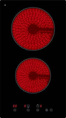 Glaskeramik-Doppelkochplatte Calor EBK2 | Autark | 2 Zonen | Glaskeramikkochfeld | 9 Leistungsstufen | Timer | Kindersicherung | Sensor Touch | Rahmenlos
