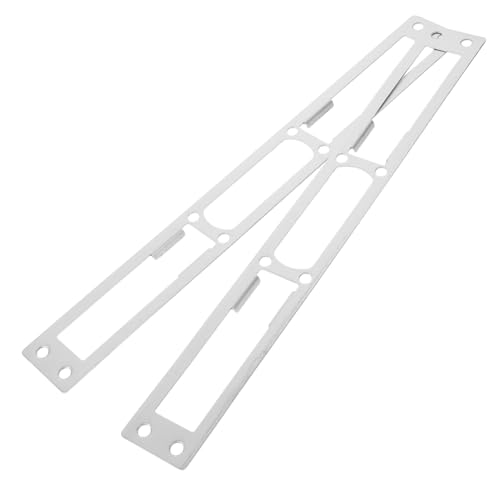 NAMOARLY 2 Piezas Hebilla de lengüeta de bloqueo cerradura de puerta corredera gancho de cierre pestillo relleno de placa de cerradura de puerta cubierta de cerrojo Acero inoxidable Silver