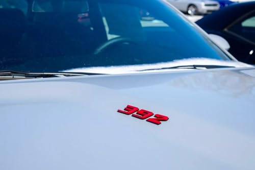 Image of Pair Set 392 Passenger & Driver Side Rear Badge Emblem Body Nameplate Raised Sticker Decal (Black Red)