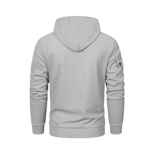 Ymosrh Men's Hoodie Casual Athletic Workout Long Sleeve Tactical Pullover Hooded Sweatshirts with Pockets, M-3XL4