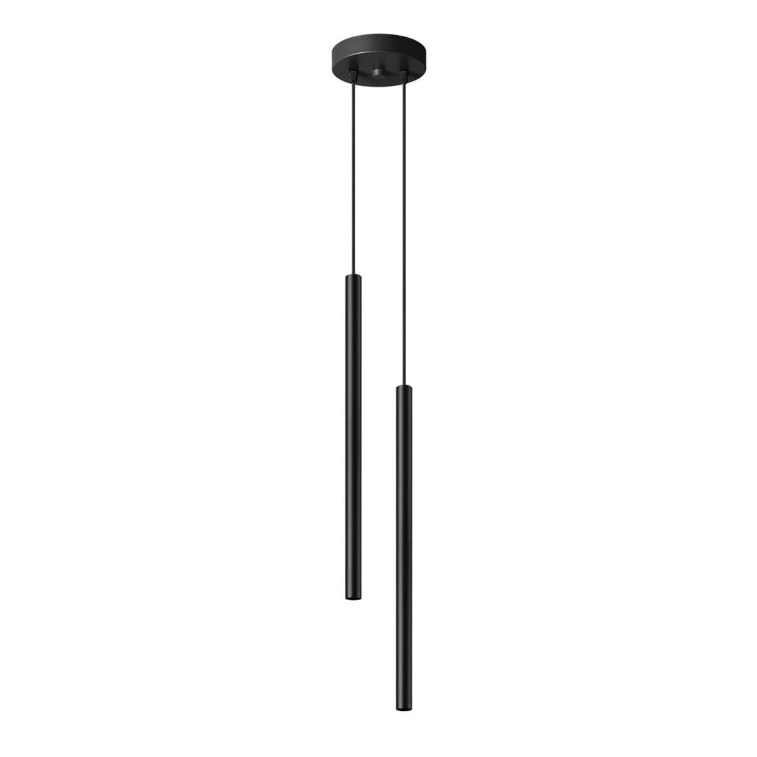 SOLLUX lighting Hängelampe Pendelleuchte Hängeleuchte Deckenlampe Stahl 2 Flammig Schwarz PASTELO
