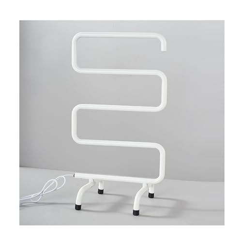 KLYDBMYT Toallero calefaccionado de Acero Inoxidable, Color Blanco, con Enchufe, para baño, Independiente, con Temperatura Constante.
