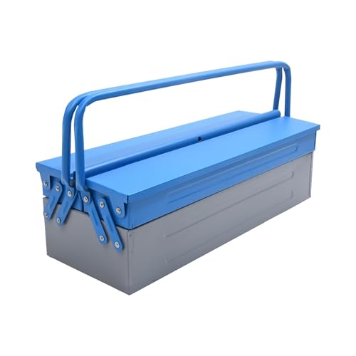 Image of Taparia CTB 2103 Cantilever Tool Box with Heavy Gauge Steel Construction (3 Compartments, Blue-Grey)-Rust-Resistant Powder Coated Finish-Wide Tool-Storage-Home, DIY-Multipurpose Organizer