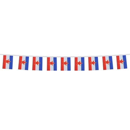Image of AZ FLAG Yugoslavia 6 meters BUNTING Flag 20 flags 9'' x 6'' - Yugoslavian STRING flags 15 x 21 cm
