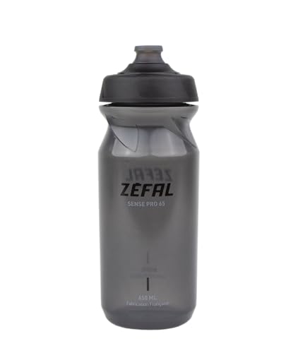 ZEFAL Sense Pro 65 Bidón Bicicleta Negro Ahumado - Botella Ciclismo - Bidón MTB/Bici Montaña o Bicicleta de Carretera - Negro Ahumado, 650ml, 79g - Fabricado en Francia