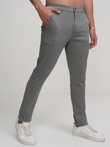Image of Highlander Men's Slim Fit Formal Trousers | Ankle Length |Smart Trousers for Men | Chino Trousers for Men|Elegant Design | Comfortable Fabric for Daily Work & Formal Occasions