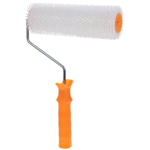 COLLBATH Rodillo de Púas para Ventilación Autonivelante 23 CM Dientes de 14 MM para Pintura Epoxi de Suelos Herramienta Profesional para Alisado y Eliminación de Burbujas Color Aleatorio