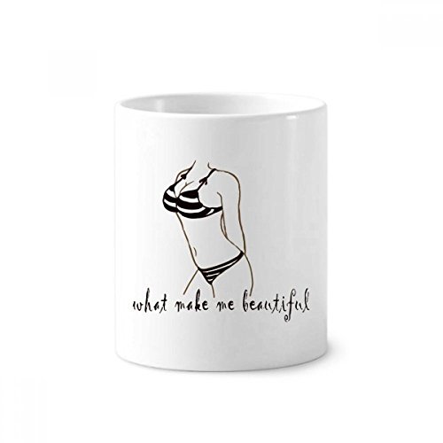 Brosse à dents pen holder mug en céramique motif bikini noir et blanc