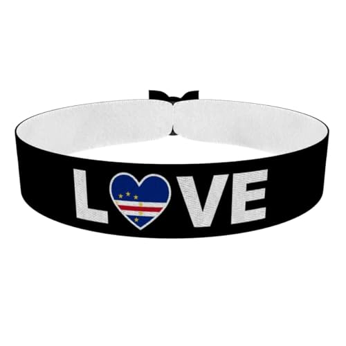 Druck-Palast Bracelet Love Cap-Vert - Bijou en Satin Imperméable - Durable & Unisexe - Accessoire Patriotique - Idée Cadeau Sportif - Merchandise Fan Cap-Vert - Bracelet Tendance