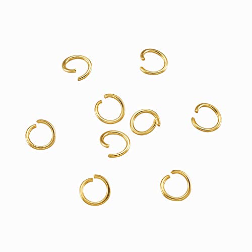 Pandahall 200Pcs Golden Stainless Steel Open Jump Rings 6mm Round 0.8mm Thick Metal Round Unsoldered Ring Connectors for Chainmail Jewelry Making - Image 2
