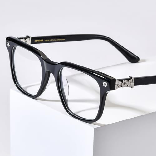 Image of HEPIDEM Acetate Glasses Frame Men Women Square Eyeglasses Optical Spectacles 9395