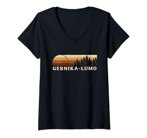 Mujer Gernika-Lumo, España Evergreen Vintage Sunset Camiseta Cuello V