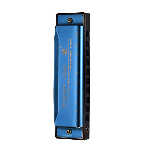 KKmoon Chave de C Diatonic Harmônica Mouthorgan com palhetas ABS Espelho Superfície Design 10 Holes