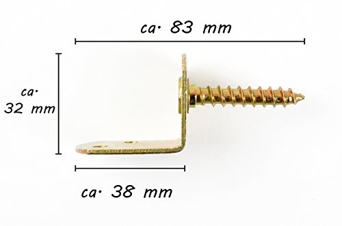 * Flechtzaunhalter L-Form galvanisch gelb verzinkt | mit Innensechsrund Torx-Schraube (Stern) | Länge: ca. 8,3 cm… – Bild 4
