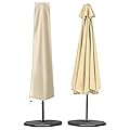 OKPOW Umbrella Cover 420D Oxford Fabric Patio Umbrella Covers Waterproof with Zip, for 9ft to 12ft Garden Outdoor Umbrella (Khaki)