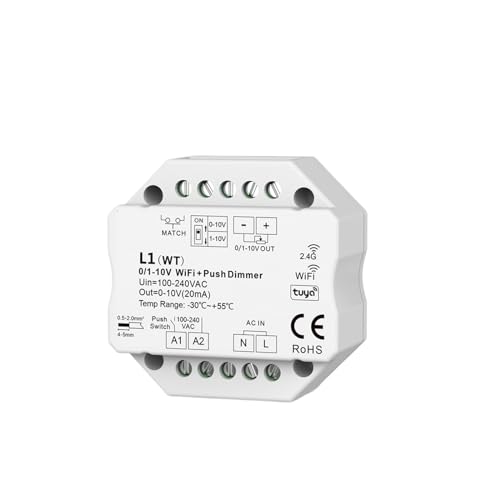 Variateur sans fil 0/1-10V commande vocale pour régler l'intensité lumineuse L1(WT)