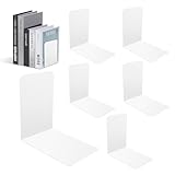 Rlssaki 6 Pezzi Fermalibri in Metallo, Ferma Libri per Libreria da Mensole, Reggilibri da ...