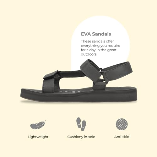 Image of YOHO EVA Sandals for Women | EVA sole | Comfortable cushioned sole with TPR base | Lightweight | Soft skin friendly straps | Adjustable straps | Velcro closure | Vibrant colour options