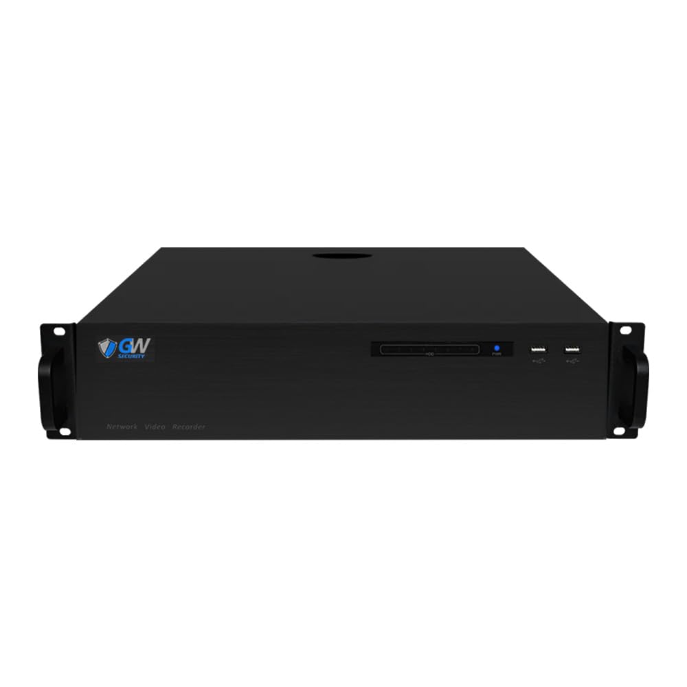 GW Security 12MP 4K 64 Channel NVR TAA & NDAA Compliant Network Video Recorder with Free Mobile App, 128TB Storage Capacity, No Monthly Fees, Smart AI Search & Analytics (GW6864N-V8)