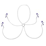 Acekiily ​Nipple Clamp Adjustable Pressure Body Chains Necklace 316L Stainless Steel Nipple Clips Non Piercing Body Jewelry for Women Men Faux Body (Blue)