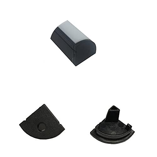 10pcs/5 Pair Black Color End Caps (Five with Hole and Five Deaf) for LightingWill 16x16mm V-Shape Black LED Strip Aluminum Channel(Fit:V02B)