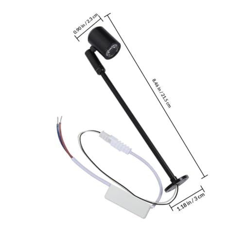 Mini foco LED para vitrina expositora interior con poste de 215 mm ajustable 2