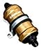 Fuelab - 848 In-Line Fuel Filter Standard -6AN In/Out 10 Micron Fabric w/Check Valve - Gold (84801-5)