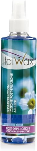 Italwax Lotion après épilation - 250ml - Sans huile - Arôme Azulène - Hydratant et éliminant les résidus d'épilation à la cire