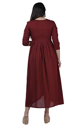 Image of Women's Rayon Embroidery Work Flared Kurta