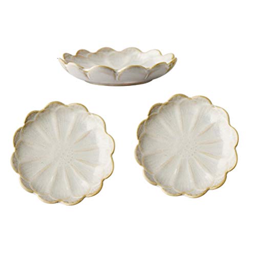 小皿 取り皿 和 白 安い セット 醤油皿 陶器 和皿 和食器 前菜プレート 調味料入れ 旅館 家庭 飲食店用 刺身 寿司用 和風 3枚入(白 11.3cm)