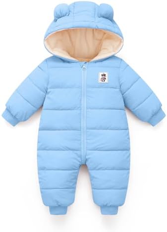 Baby Snowsuit Winter Hooded Romper Baby Coat Jumpsuit Zipper Infant Clothes Outfits Boys Girls