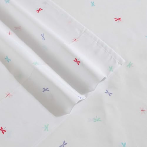 Image of Eddie Bauer Kids - Queen Sheets, Stain-Resistant Toddler Bedding with Matching Sham(s), Super Soft, Ideal Girl Room Essentials (Dragonflies Pink, Queen)