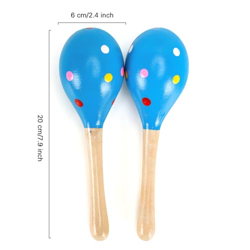 image for KINYFY 2 Pcs Maracas, Hand Percussion Rattles for kids, Wooden Rumba S