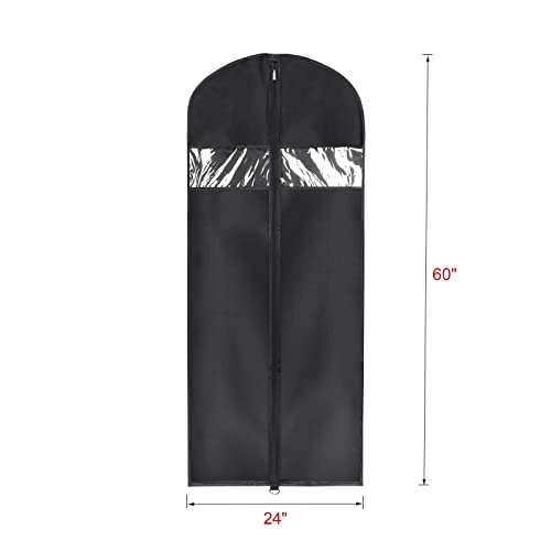 Univivi Garment Bags for Dresses, Clothes Covers Protector Bags 60", Waterproof Dust Proof Garment Covers Moth Proof Dress Cover Bag, Wedding Dress Bag, Suit Bags for Travel and Storage - 8 Pack