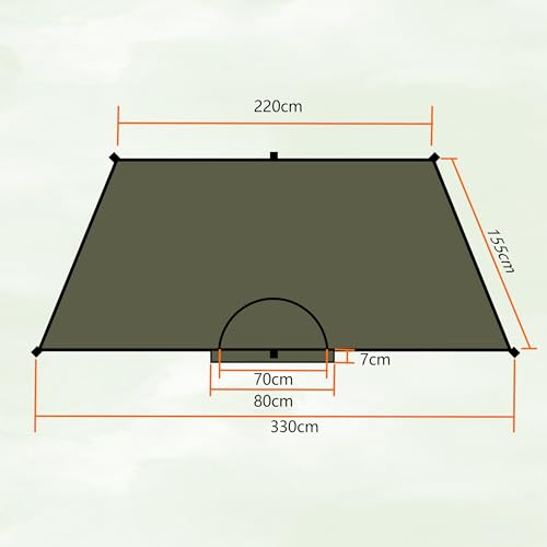 Onewind Lightweight Shelter, Solitary Shelter Cape Emergency Survival Shelter Bushcraft Poncho Tent Ultralight Minimalist Shelter for Camping Hiking Backpacking Bug Out Bag, OD Green - Image 9