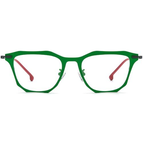 Image of FONEX Pure Titanium Glasses Frame Men Square Magnet Clip On Eyeglasses with Polarized Lens