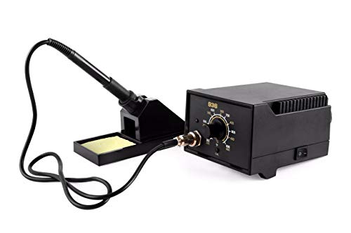 Image of SCHOFIC 936 Rework Soldering Station Set with Soldering Iron Handle, Iron Holder, High Temperature Resistant Sponge, Manual, and Power Plug